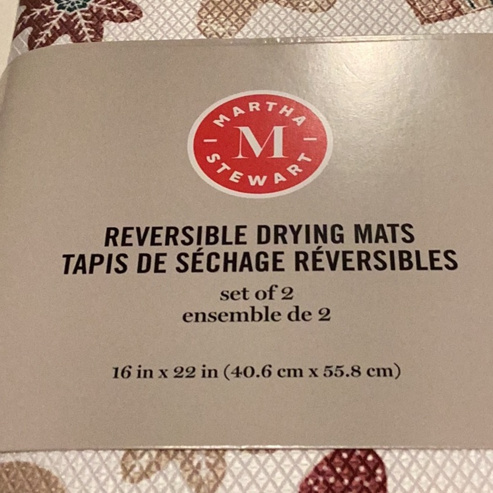 Martha Stewart Gingerbread Reversible Drying Mats - set of 2 - Picture 2 of 6